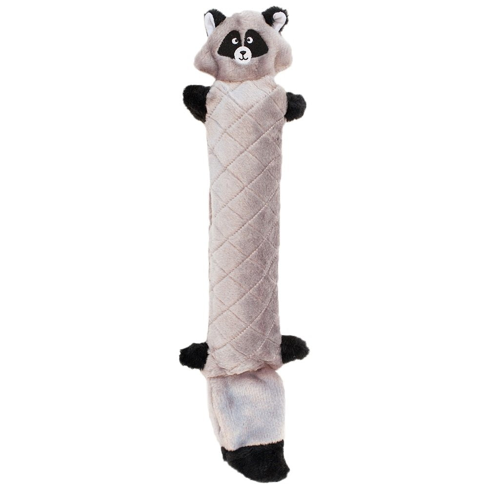 ZippyPaws Jigglerz - Zippy Paws Dog Toy for Large and Small Dogs Squeaky Plush Tug Toy with No Stuffing Squeaky Interactive Dog Toys with Crinkle Head and Tail Raccoon
