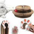 Kitty Toy Magic Cat Scratching Board Interactive Scratch Pad with a Ball Cat Scratcher for Grinding Claw Recyclable and Durable Furniture Protector Retractable Brown Reversible