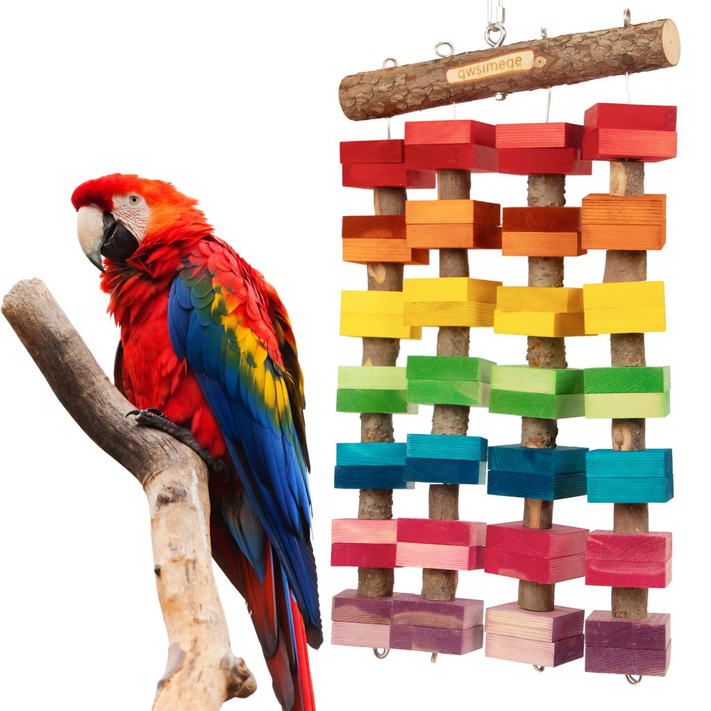 Bird ToysLarge Parrot Multi-Color Chew Toy Macaw Toy 23.6"X13.7". for African Greys Large Macaws Amazon Parakes Best Places for Your Bird to Chew and Climb