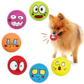 LLSPET Latex Dog Squeaky Toys Balls for Teething Puppies Small Medium Dogs 6 Pcs Bouncy Cute Face Pet Dog Toys