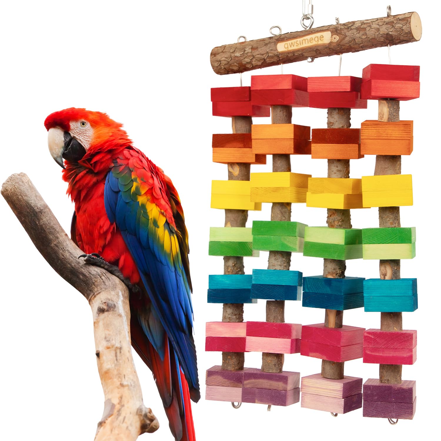 Bird ToysLarge Parrot Multi-Color Chew Toy Macaw Toy 23.6"X13.7". for African Greys Large Macaws Amazon Parakes Best Places for Your Bird to Chew and Climb
